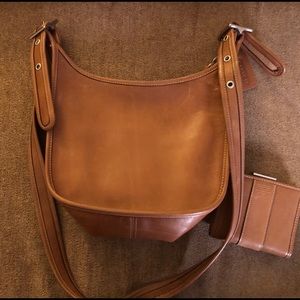 Coach Leather Shoulder Bag with Wallet